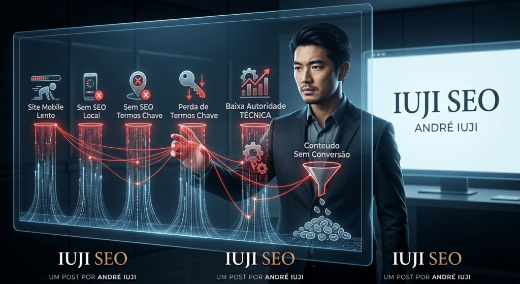 Estrategista André Iuji analisando 5 sinais técnicos de perda de clientes para a concorrência no Google