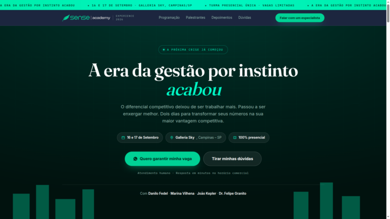 Sense Academy Experience Inteligencia Financeira Campinas Sp Mktativo 2026