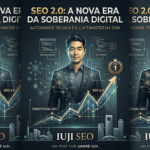 Estrategista André Iuji manipulando dados complexos do SEO 2.0 e dominando o topo do Google