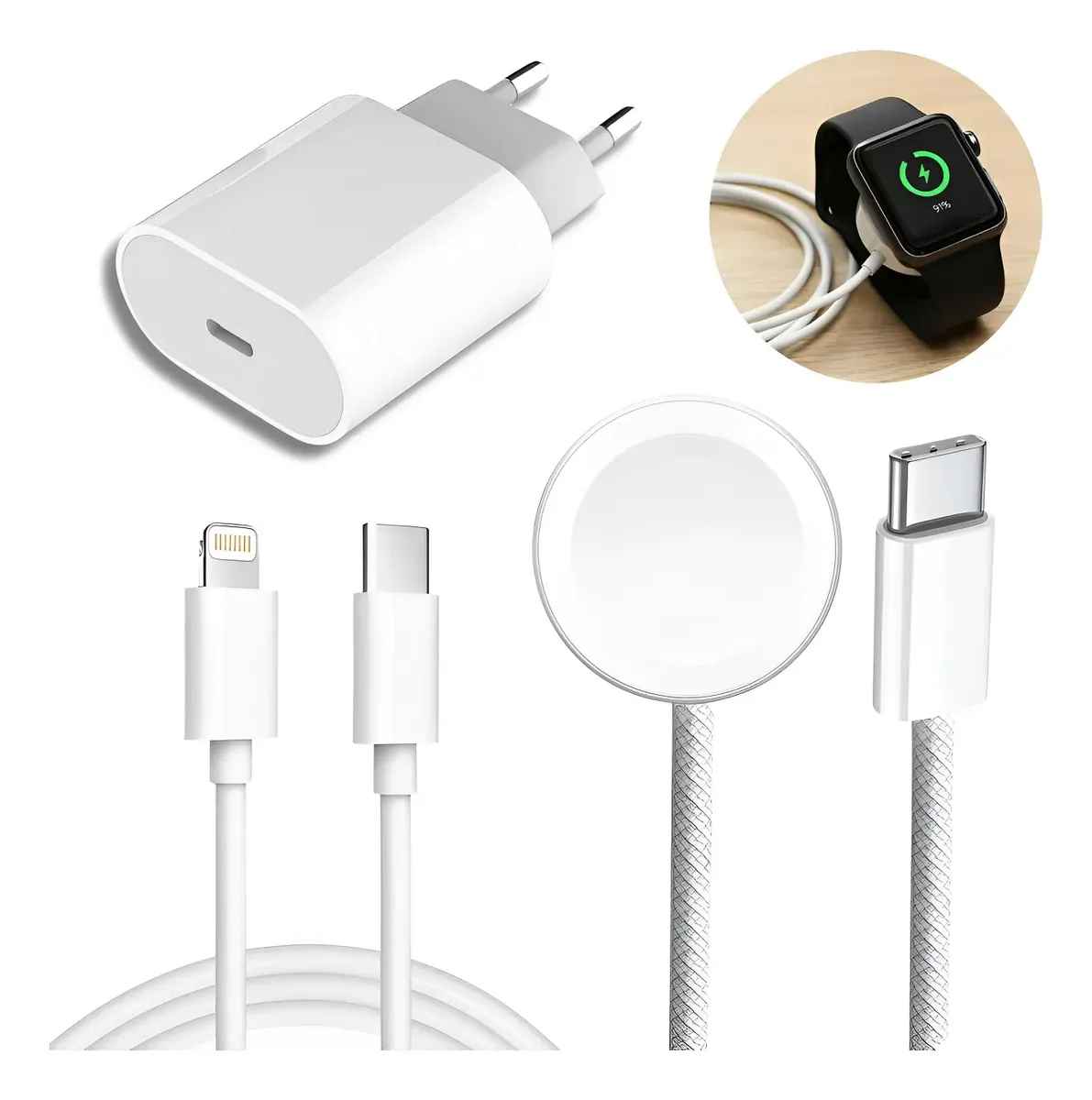 Cabo Carregador Rapido Relogio Para Apple Watch E Iphone 25w Afiliado Mercado LivreLivre