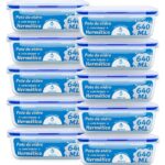 Kit 10 Potes Vidro Hermetico Aristus 640ml Marmita Anti Vazamento Forno Microondas Freezer Tampa 4 Travas Azul Afiliado Mercado Livre